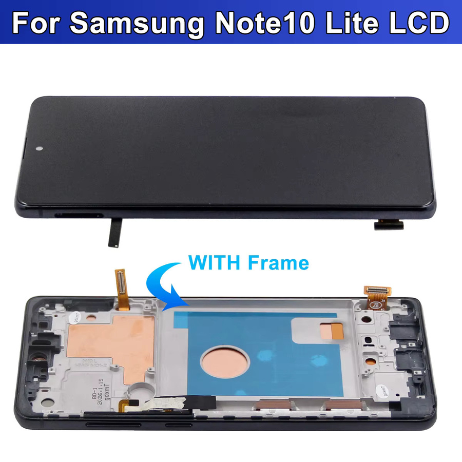 Samsung Note 10 Lite N770 Display Ersatzbaugruppe mit Touchscreen und Rahmen in Schwarz - Bild 2