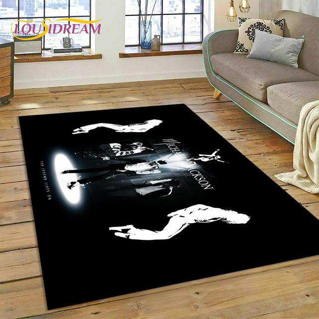 MJ King of Pop Michael Jackson Teppich, Schwarz, B/T: 120 x 80 cm - Bild 1