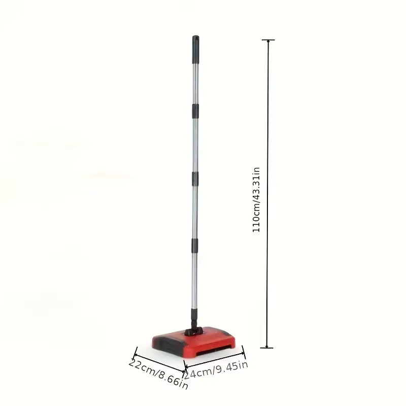 Untior Teppich Kehrmaschine Hand Push in Rot für Home Office zur Reinigung von Tierhaaren, Staub und Papier, B/T/H: 110 x 24 x 24 cm - Bild 5