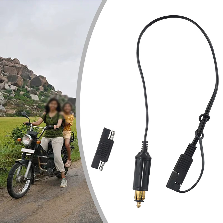 Motorrad Telefon Ladegerät mit USB-C Anschluss und SAE Stecker für BMW Motorrad Batterie, Schwarz - Bild 2