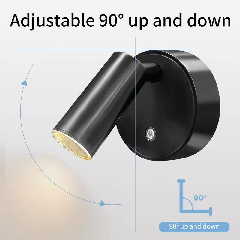 VooVoo LED-Nachtlicht als moderne Wandleuchte in Schwarz mit Touch-Schalter und USB-Akkubetrieb - Bild 3
