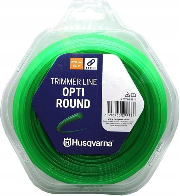 Husqvarna Opti Rundes Trimmerseil 2,0 mm x 130 m Rasentrimmer-Schnur in Grün - Bild 1