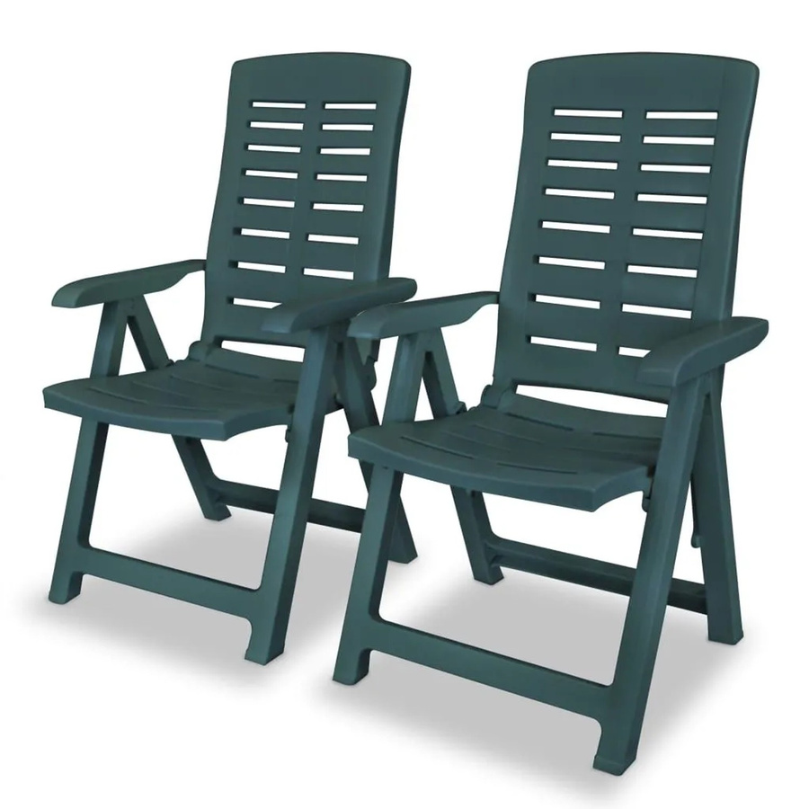 Furnicato 2er Set Verstellbare Gartenstühle aus Kunststoff in Grün, witterungsbeständig und zusammenklappbar, B/T/H: 60 x 61 x 108 cm - Bild 2