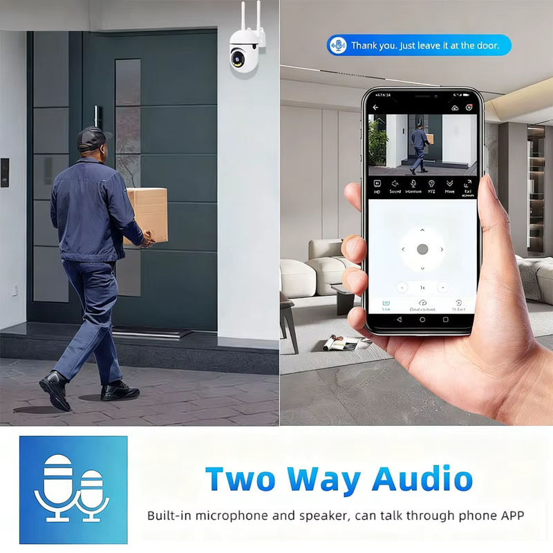 Carecam Pro Devoccvo Überwachungskamera mit 5 MP HD-Auflösung, 355 Grad Schwenkfunktion, Nachtsicht, Bewegungserkennung, Sirene, WiFi, Zwei-Wege-Audio und wasserdichtem Gehäuse in Weiß - Bild 6
