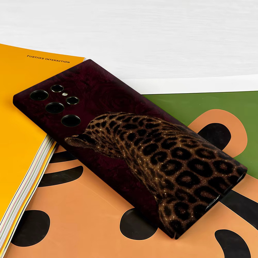 Aurbe Handyhülle mit Leoparden-Design und vergoldeter Doppelschicht-Folie für Samsung Galaxy S26 S25 S24 S23 Ultra Plus in Gold und Multicolour - Bild 3