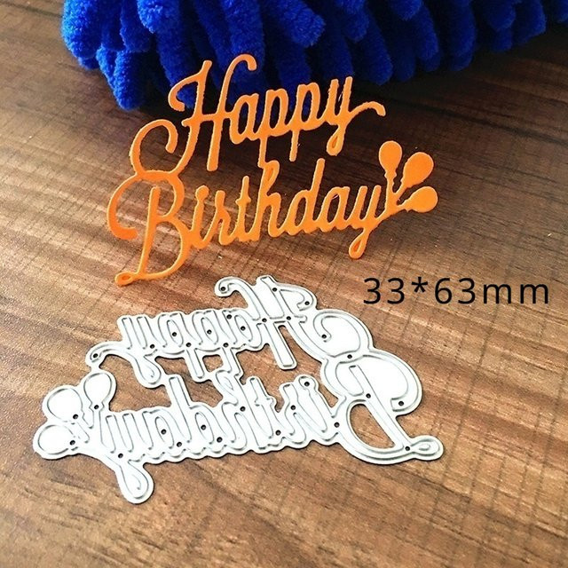 Metall Stanzform Alles Gute Zum Geburtstag in Silber für Scrapbooking und Handwerk - Bild 1