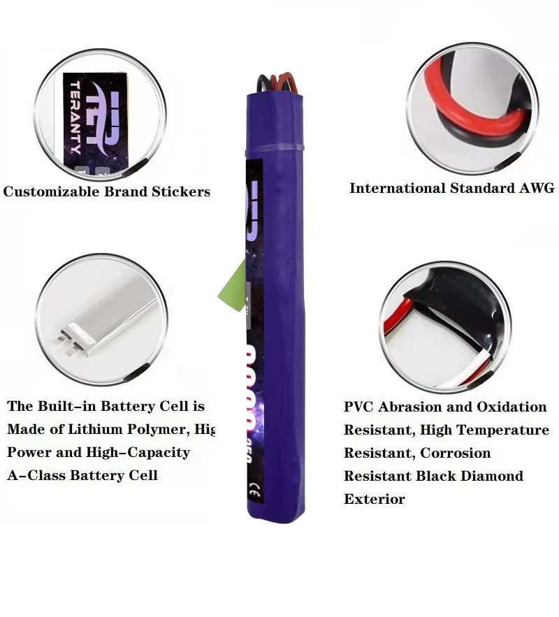 PYLRC LiPo Batterie 7,4 V 3000 mAh 2S mit Tamiya und Deans T Stecker für elektrische Spielzeug Wasser Kugel Pistolen - Bild 2