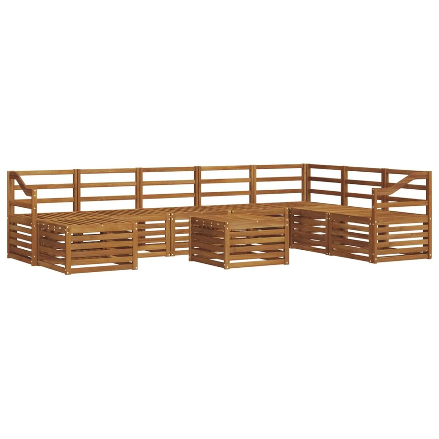 vidaXL Sofagarnitur aus Massivholz Akazie in Natur Braun mit modernem Latten-Design - Bild 2