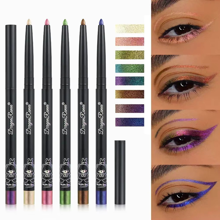 Glitzer Aurora Eyeliner Pen Multi Chrome, Seidenraupengrün Lila, glänzend - Bild 2