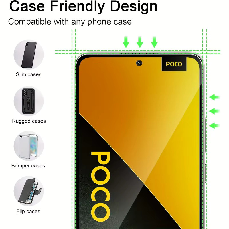 2er-Set gehärtetes Glas mit Kamera-Objektivschutz für Xiaomi Poco M7 Pro M6 Plus M5 M4 M3 Pro F7 F6 F5 F4 Pro, transparent - Bild 2