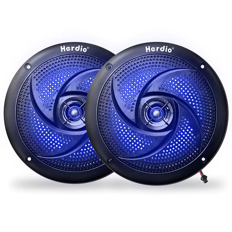 Herdio Marine-Lautsprecher 4 Zoll 80W Wasserdicht mit LED-Beleuchtung Schwarz (1 Paar) - Bild 5