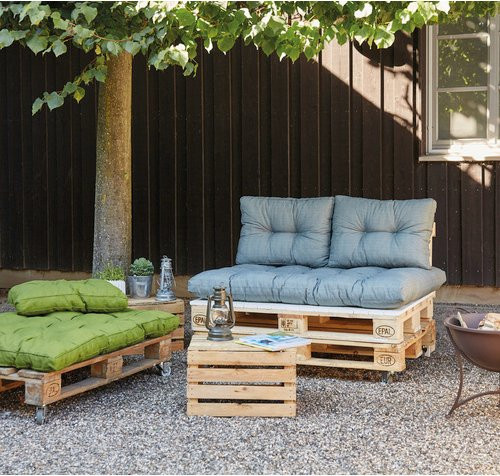 MADISON Sitzkissen Basic grau unifarben B/L: 120 x 80 cm - Bild 1