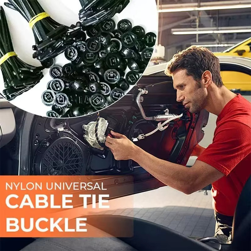 Hochbelastbare Nylon-Kabelbinder mit Schnallen in Schwarz für die Autoreparatur und Befestigung - Bild 5