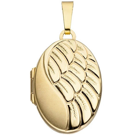 Colfem Medaillon oval, 333 Gelbgold, matt, Anhänger, Unisex - Bild 1