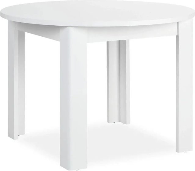 Homestyle4u Esstisch Rund Weiß in moderner Holzoptik Durchmesser: 106,5 cm Höhe: 76,5 cm - Bild 1