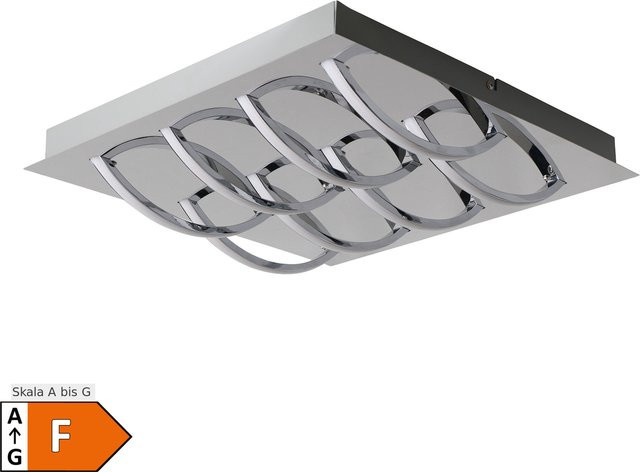 Näve LED Deckenleuchte Manchester, silberfarben, B/T/H: 41 x 41 x 38 cm - Bild 1
