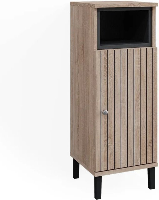 Vicco Midischrank Aquis für das Badezimmer in Sonoma Anthrazit mit Tür und offenem Fach, B/T/H: 30 x 30 x 86,8 cm - Bild 2