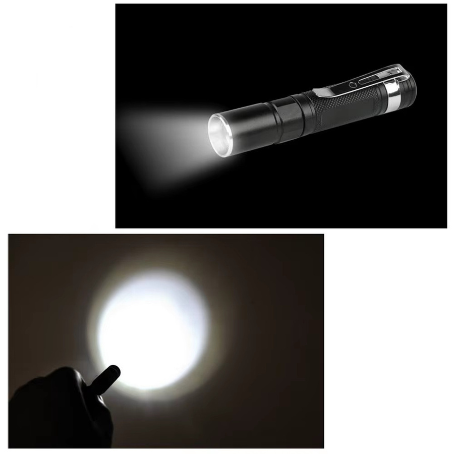 Alonefire Mini-Taschenlampe mit LED Zoom in Schwarz für Outdoor, Wandern und Arbeit - Bild 4