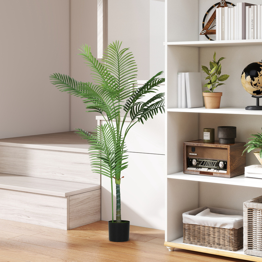 HOMCOM Künstliche Areca-Palme in Grün, Dekobau mit PE-Blättern und Kunststofftopf, Höhe: 150 cm - Bild 2