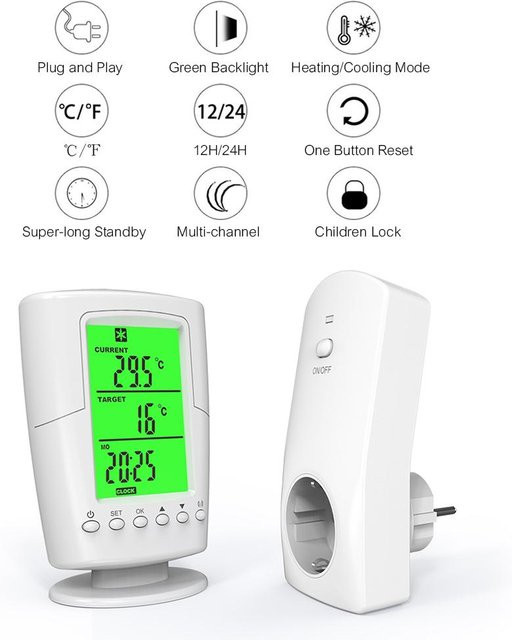 Igeteck Smart Plug-in-Steckdose für Heiz- und Kühlgeräte in Weiß - Bild 1
