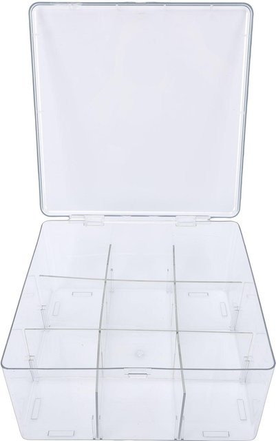 Musysh Sammelkarten Aufbewahrungsbox mit 9 abnehmbaren Fächern und Deckel, transparent, fasst 1500 Karten, staubdicht - Bild 1