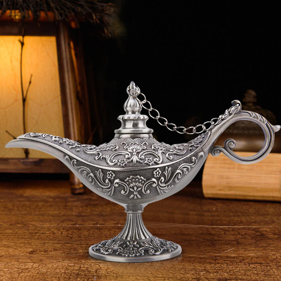 Aladdin Lampe Räuchergefäß aus Metall als dekoratives Schreibtisch Ornament - Bild 4