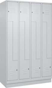 C+P Z-Spind Classic PLUS mit 8 Fächern und Sockel, Farbe Grau, B/H/T: 120 x 195 x 50 cm, mit Zylinderschloss - Bild 1