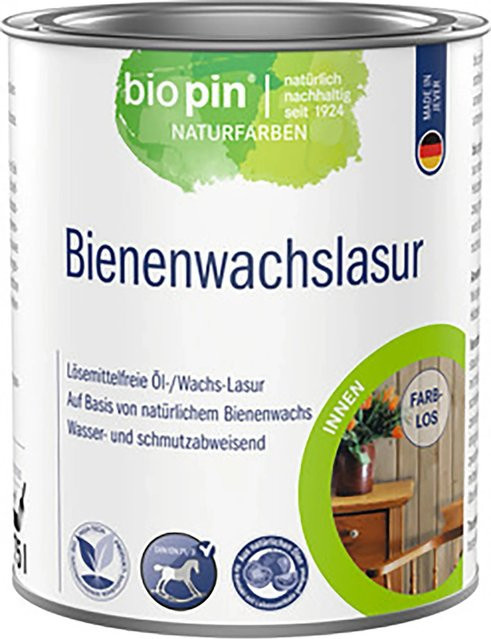 Biopin Bienenwachslasur Transparent 0,75 l - Bild 1