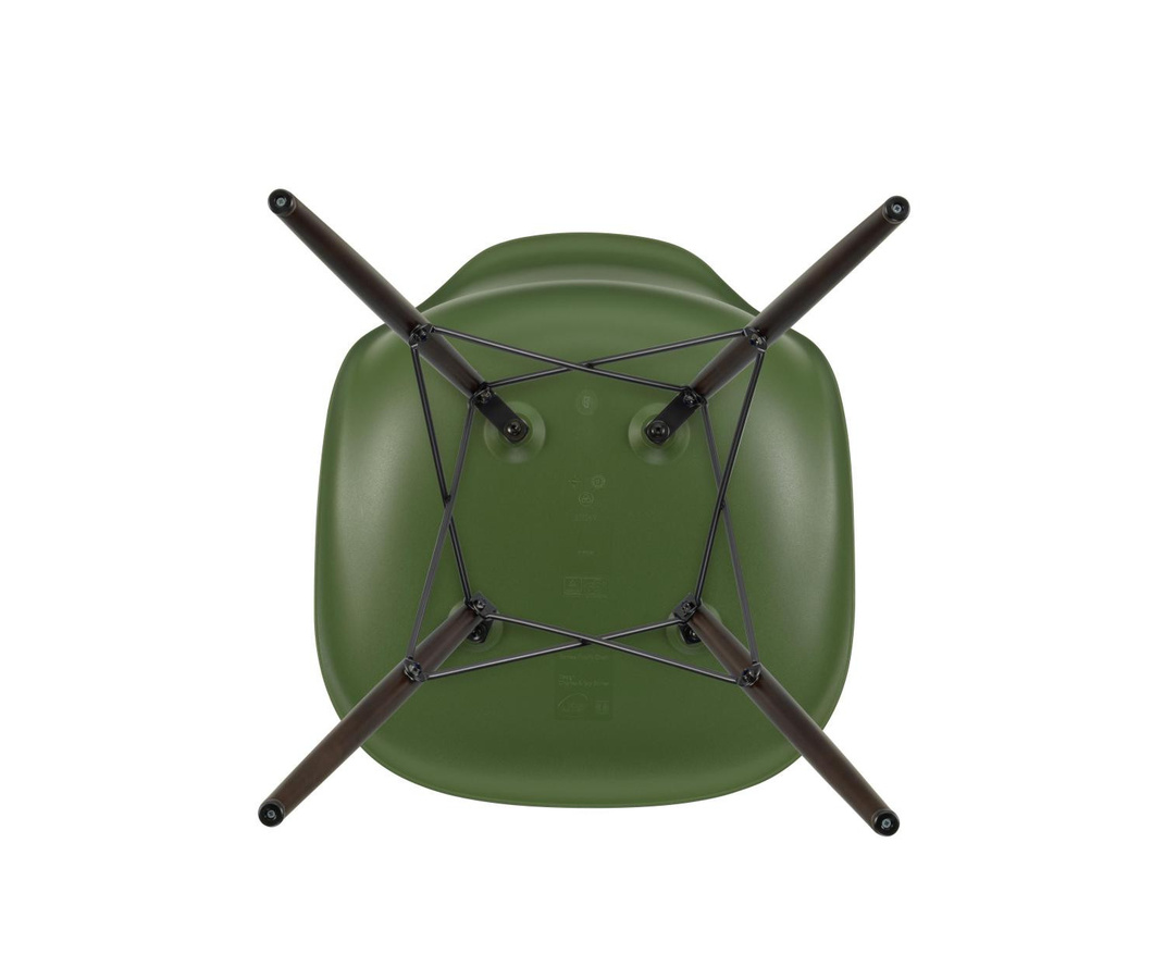 Vitra DSW Eames Plastic Side Chair in Grün aus Kunststoff und Holz mit mattem Finish - Bild 3