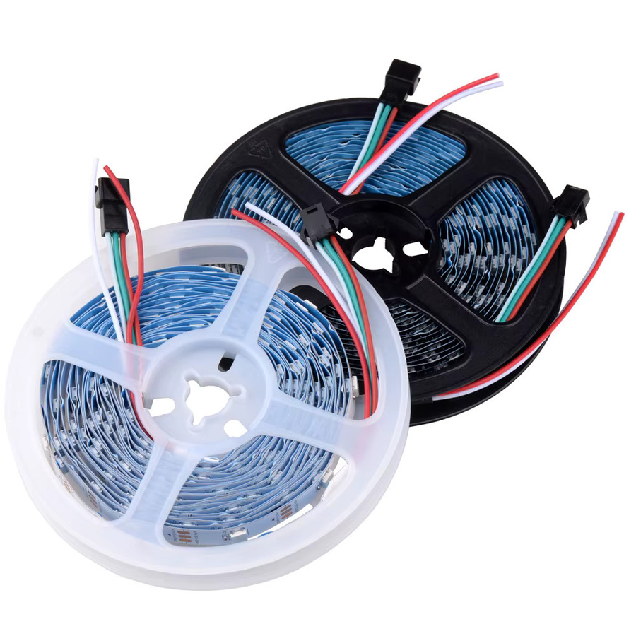 Adressierbarer WS2811 SPI RGB LED-Streifen für Dekoration, intelligente Pixel-Lichtband mit schwarzer oder weißer Leiterplatte, DC12V/24V - Bild 2