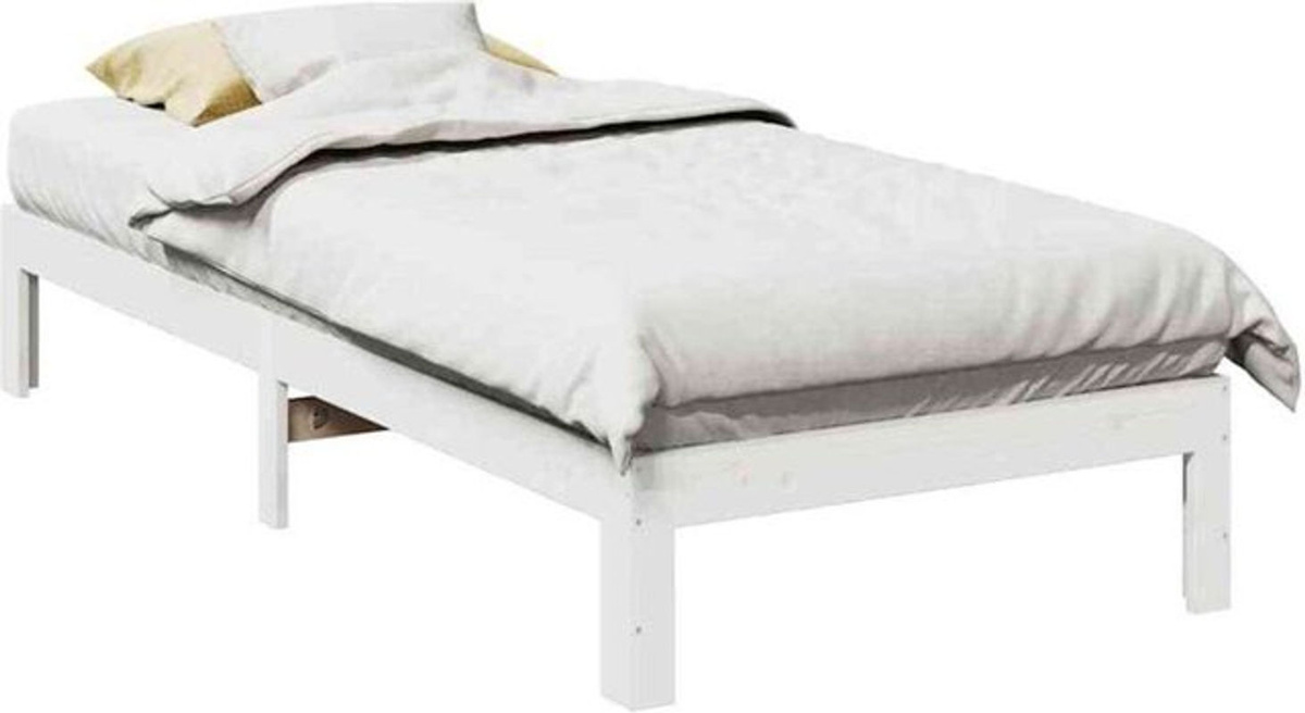 Massivholzbett Vidaxl aus Kiefernholz in Weiß im Landhausstil B/T/H: 90 x 200 cm - Bild 1