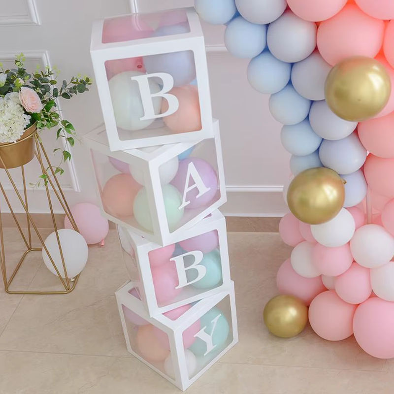 Weiße Baby Briefkasten Ballonbox für Babyparty und Babyshower, Dekoration für den 1. Geburtstag oder zur Geschlechtsenthüllung, Höhe: 25 cm - Bild 3