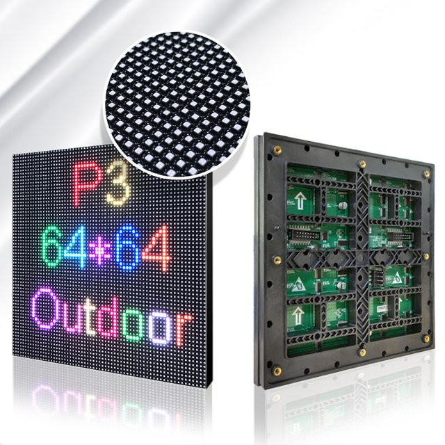 SAGE LU MEI P3 LED Screen Panel Modul Outdoor 3in1 SMD RGB Vollfarbe Multicolor Schwarz B: 19,2 cm, H: 19,2 cm, 64 x 64 Pixel, 1/16 Scan - Bild 1