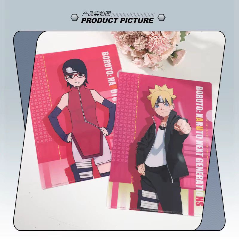 XINGHEDONGMAN Boruto Naruto Next Generations Aktenordner Boruto Sarada Multicolor aus Kunststoff - Bild 2