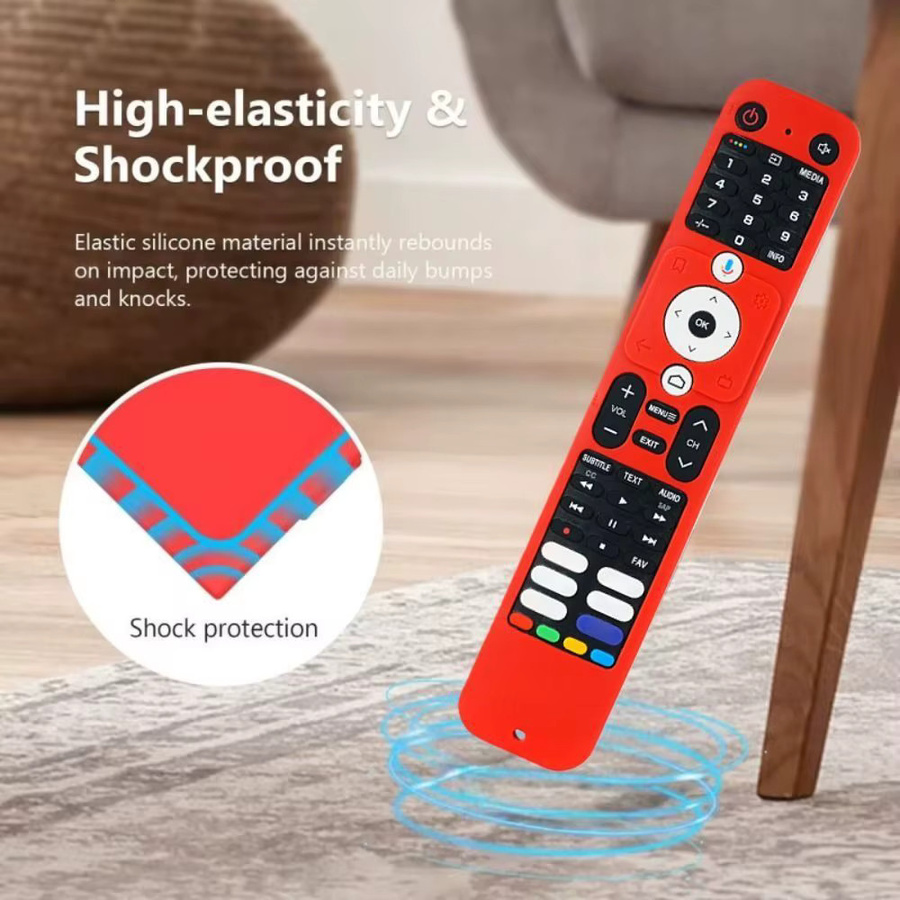 Silikon-Schutzhülle mit Trageband für Haier Smart TV-Fernbedienung HTR-U32 in Blau, stoßfeste Softshell-Hülle - Bild 3