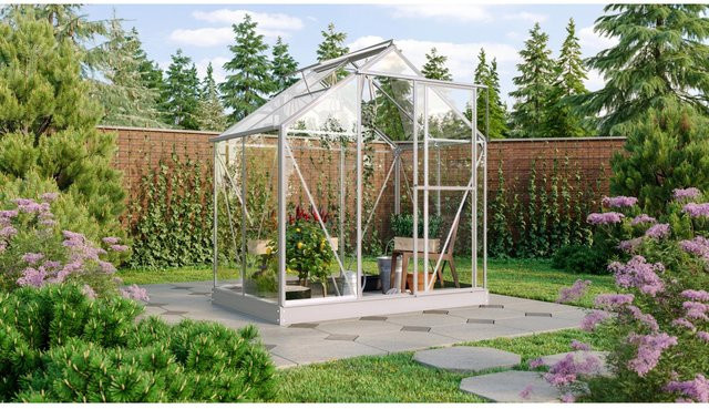 Vitavia Gewächshaus Triton 2500 ESG mit Alu Vorzugsset in Silber und transparentem Sicherheitsglas - Bild 1