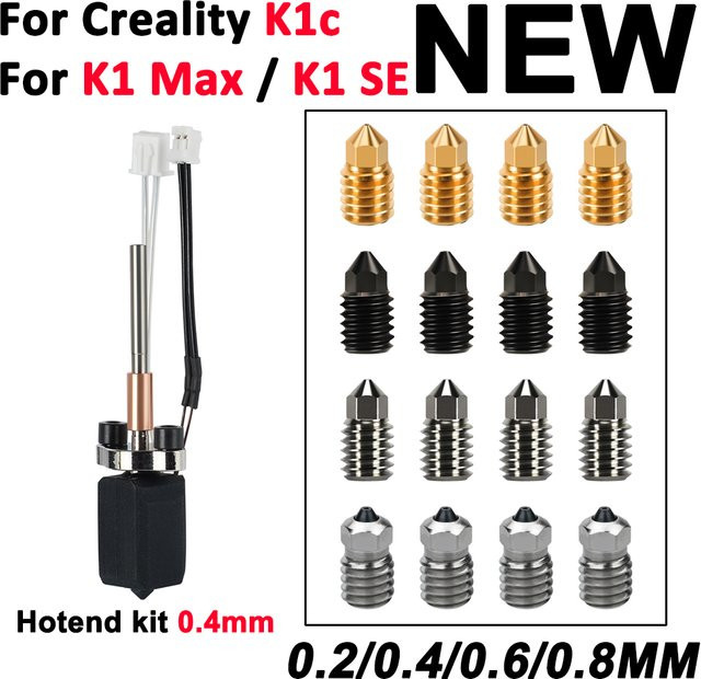 Creality Keramik-Hotend-Kit mit austauschbarer Düse aus gehärtetem Messing für K1C K1 MAX K1 SE - Bild 1