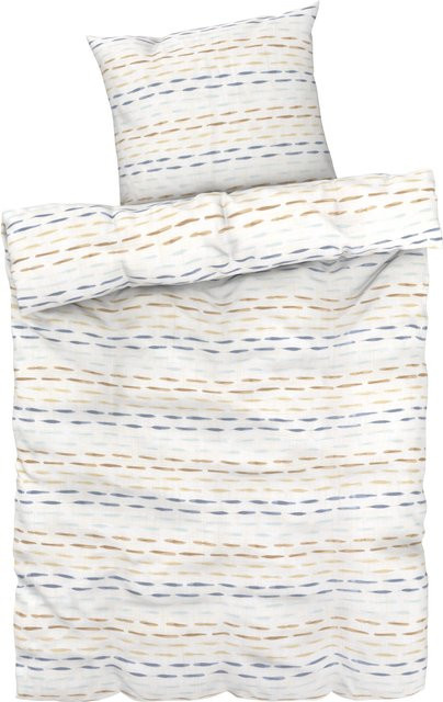 LIVARNO HOME Mako-Satin Bettwäsche Set mit Blumenmuster, Multicolor, B/H: 135 x 200 cm und 80 x 80 cm - Bild 1
