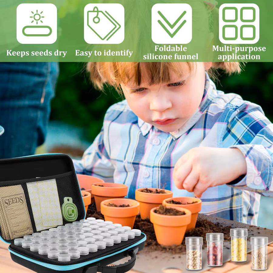 Multifunktionaler Samen Lagerung Organizer in Schwarz mit 60 oder 120 Slots für Garten, Gemüse und Blumen - Bild 5