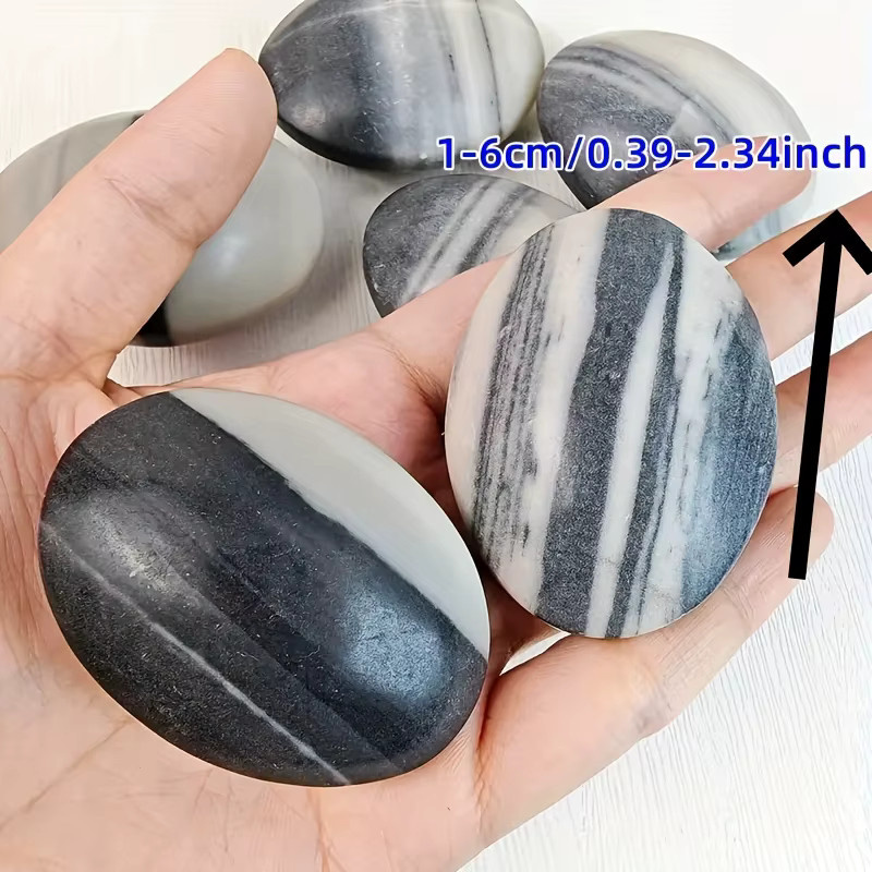 CrystalHola Tai-Chi-Stein Palmenstein in Schwarz und Weiß mit unregelmäßigen Streifen im Boho-Stil als Naturstein für deine Heimdekoration - Bild 3