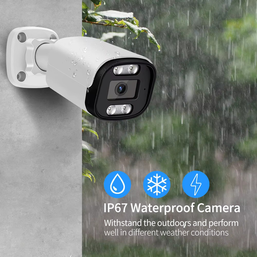 ASECAM 4K 8MP IP-Überwachungskamera für den Außenbereich mit Audio, PoE, H.265 und Farb-Nachtsicht in Weiß - Bild 5