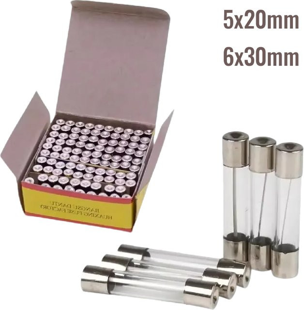 Glassicherung flink 250 V transparent in den Größen 5 x 20 mm und 6 x 30 mm mit verschiedenen Stromstärken von 0,1 A bis 30 A - Bild 1