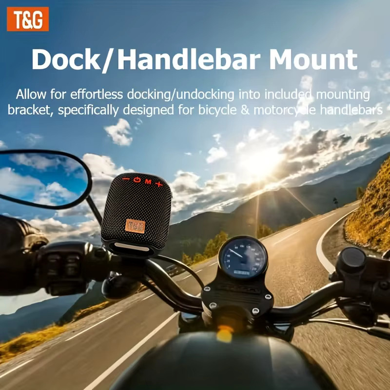 T&G TG392 Tragbarer Outdoor-Lautsprecher in Blau mit 3-in-1 Montageoption für Lenker, Hüftgurt oder Desktop und lautem Stereoklang - Bild 2