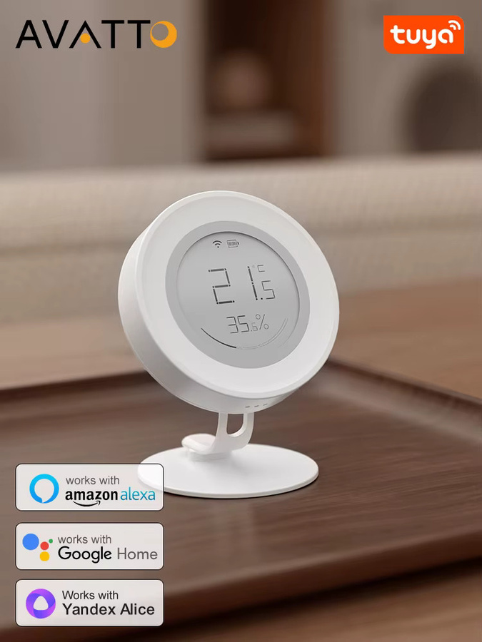 AVATTO Tuya ZigBee Temperatur- und Feuchtigkeitssensor mit E-Ink-Bildschirm in Weiß für Smart Home Automatisierung via App, Alexa und Google Home - Bild 4