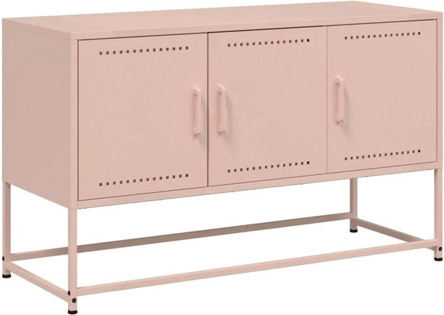 vidaXL TV-Schrank aus Stahl in Rosa im Industrie-Stil, B/T/H: 100,5 x 39 x 60,5 cm - Bild 1