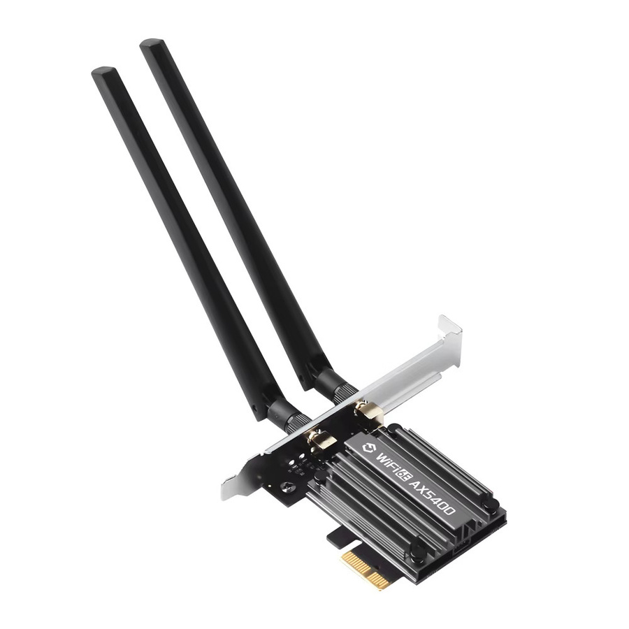 DERAPID WiFi 6E AX5400 PCIe-Netzwerkkarte mit Bluetooth 5.3, Tri-Band 2,4G/5G/6GHz, Schwarz - Bild 3
