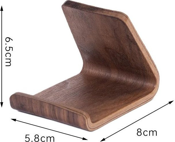 Yiran Bag Handy-Ständer und Desktop-Halter aus Nordamerikanischer Schwarznuss Massivholz in Schwarz und Braun - Bild 1