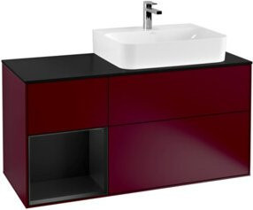 V&B Waschtischunterschrank Finion mit Wandbeleuchtung, Breite: 120 cm, Tiefe: 50,1 cm, Höhe: 50,1 cm, Farbe: lackiert blau matt - Bild 1