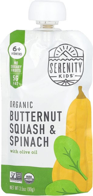 Serenity Kids Bio Butternusskürbis & Spinat mit Olivenöl 99 g - Bild 1