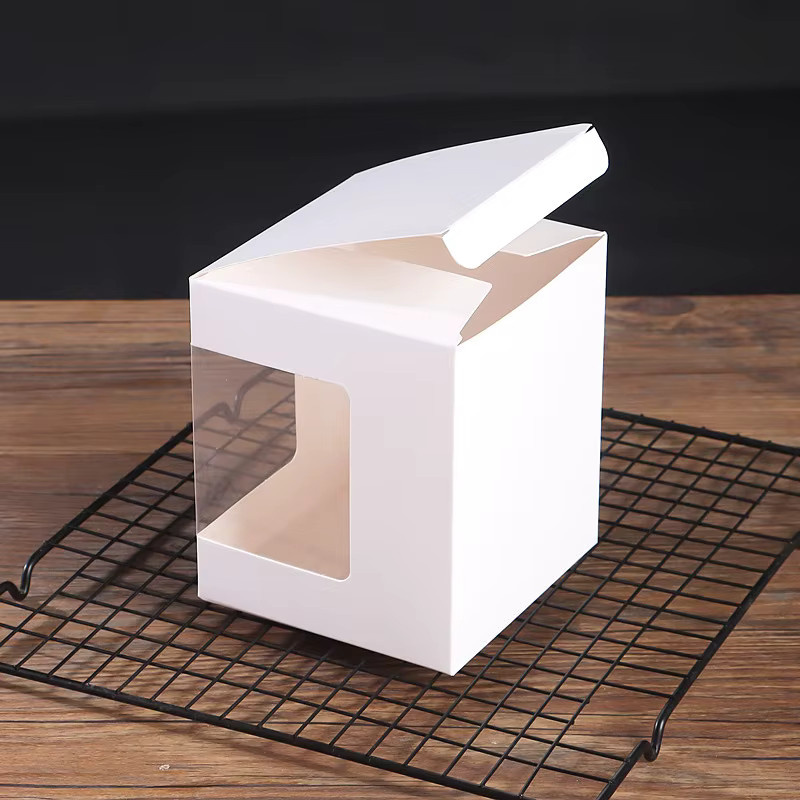 12er-Pack Geschenkboxen für Sublimationsbecher und Kaffeetassen mit Sichtfenster aus Papier in Schwarz und Weiß - Bild 5